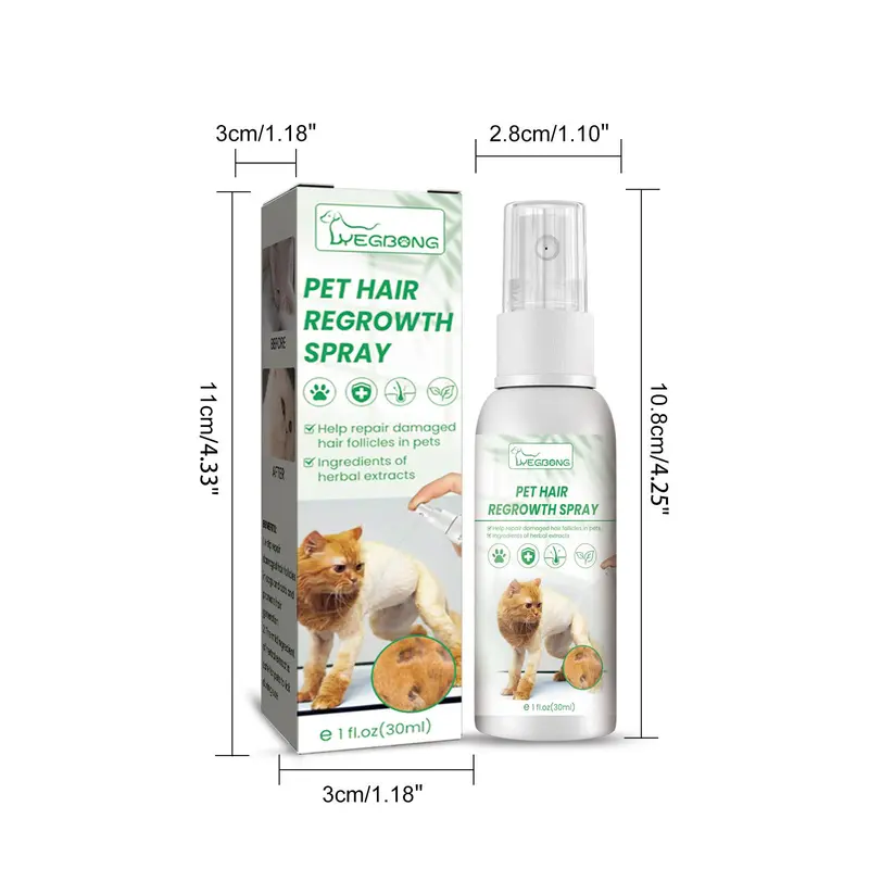Pet Hair Regrowth Spray, Hair Stengthening Spray for Dogs & Cats, Pets Hair Care Product 1