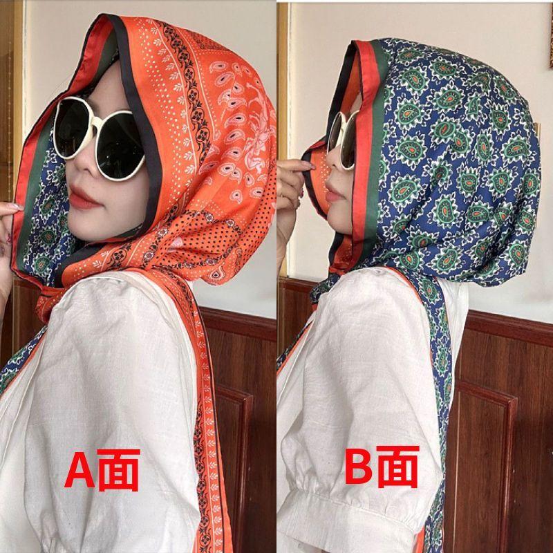 Product Introduction of Mũ Ruy Băng Hai Mặt, Phong Cách Phương Tây, Hàng Mới Về Mùa Xuân / Mùa Hè, Vải Sa Tanh, Chống Nắng, Khăn Trùm Đầu, Thích Hợp Cho Du Lịch Nữ, Mũ Chống Nắng, [Hai Lớp, Có Ruy Băng] Hat Women 5