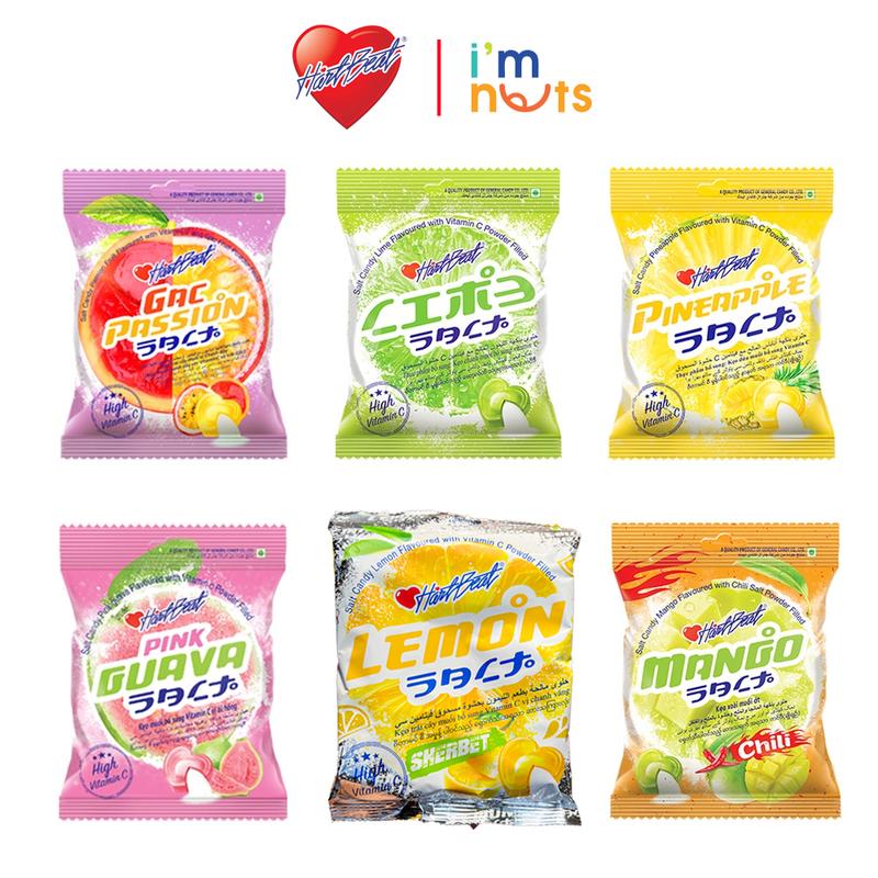 Kẹo chanh muối HartBeat Thái Lan đủ vị gói 120g bổ sung Vitamin C