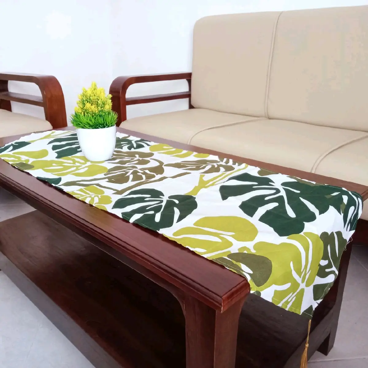 Taplak Meja Table Runner Ruang Tamu Polos Aneka Motif Murah COD Terlaris