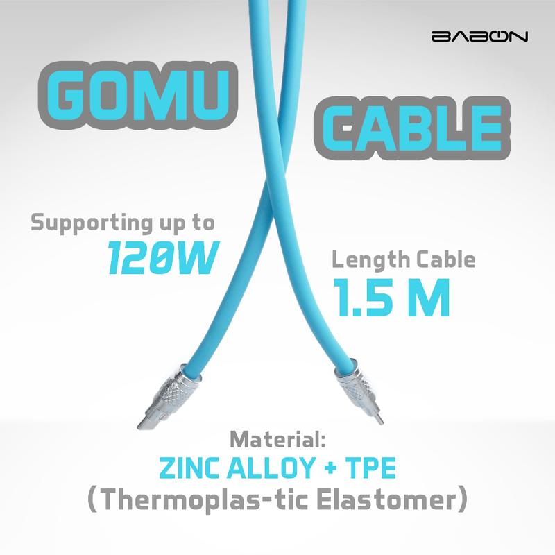 BABON KABEL DATA - KABEL CHARGER GOMU USB TO LIGHTNING Cable Ponsel 1