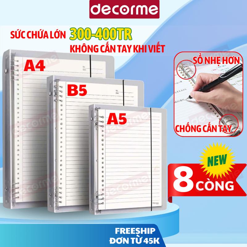 Bìa Sổ còng A4 B5 A5 8 còng Decorme binder bìa sổ còng sắt làm sổ planner bullet journal