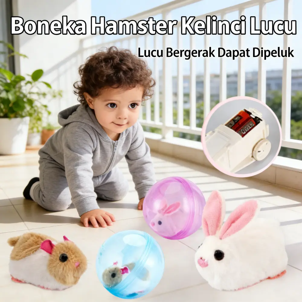 Bola Mainan Berjalan 10cm Model Hewan Lucu Hamster Anjing Kucing Kelinci, Ada Boneka & Aksesoris, Mainan Interaktif Tahan Jatuh Untuk Anak-Anak