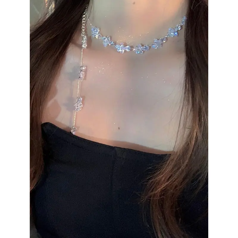 Dây Chuyền Xương Đòn Zircon Bất Đối Xứng Cổ Tích Nước Mắt Đẹp Và Siêu Thanh Lịch, Giá Cả Phải Chăng, Sang Trọng, Thích Hợp Cho Người Sành Điệu, Vòng Cổ Kim Cương Sáng Bóng Tinh Tế Phong Cách Tân Ins Mới 5