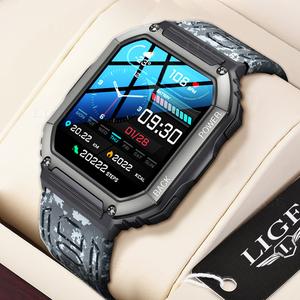 Jam Tangan Panggilan Bluetooth Lelaki, Fesyen LIGE, Tali Penyamaran, Kalis Air IP67, Kaunter Langkah, Pemantau Kadar Jantung dan Kesihatan, Gelang Tangan Pemantauan Kesihatan Pintar Pelbagai Fungsi