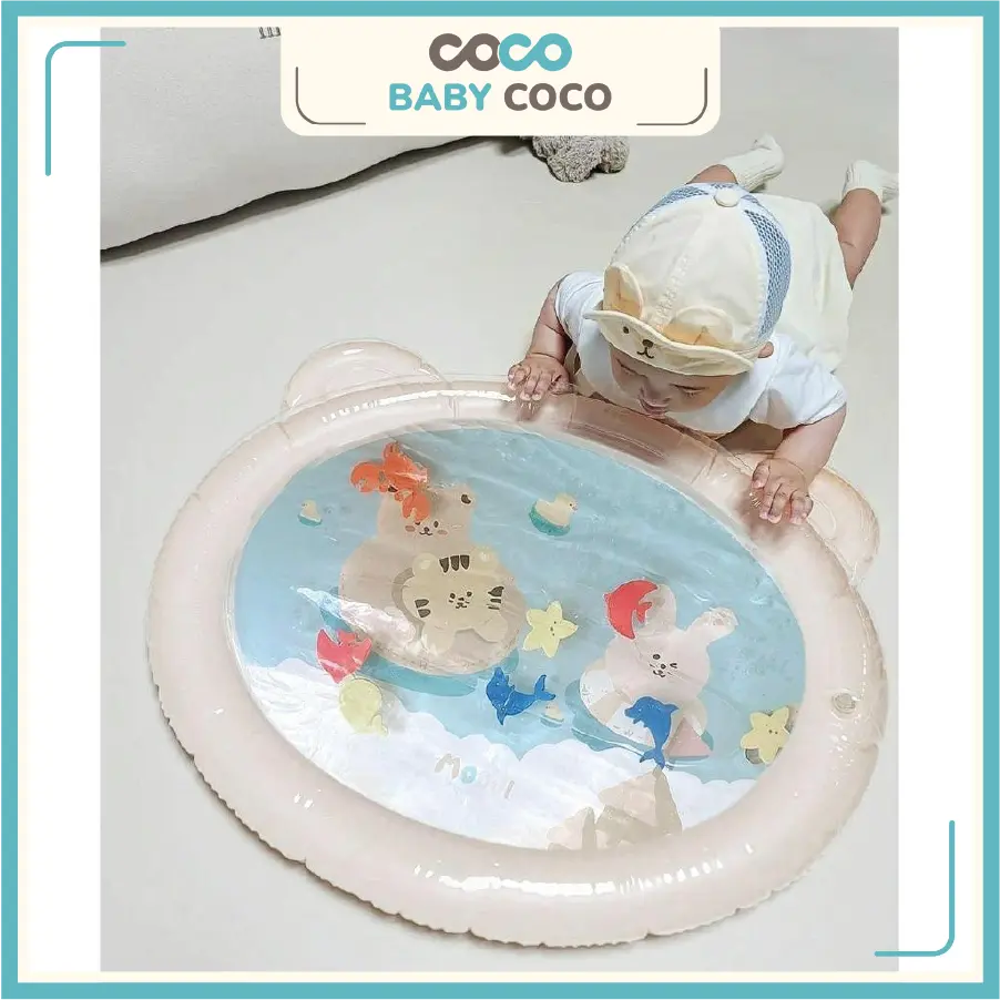 Thảm chơi nước Modui, Đồ chơi nước hình gấu, kích thích thị giác và xúc giác cho bé, Toy For Baby