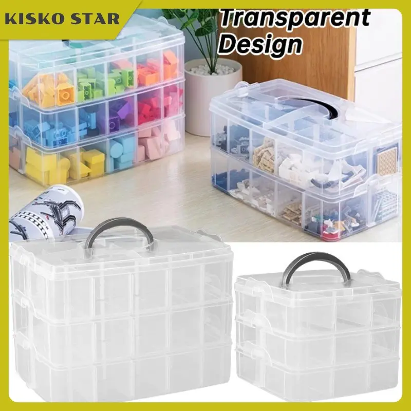 modular storage box system 3-layer adjustable grids home customizable ...