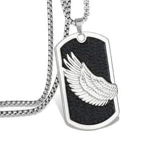 Kalung Titanium Model Rolo Kalung Liontin Single Wing Rantai Panjang Kekinian KL-2045