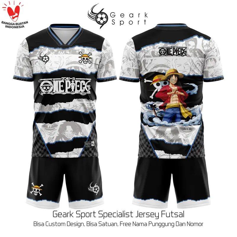 Jersey Baju Futsal Sepak Bola Terbaru Motif ONE PIECE Terbaru