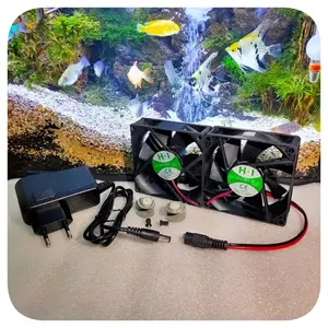 kipas akuarium double lengkap dengan adaptor / fan aquascape double