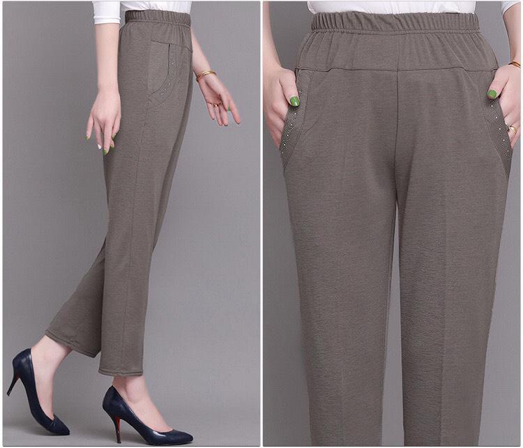 Product Introduction of Quần trung niên nữ ống đứng, quần trung niên cho các chị các mẹ Women Đen Voi Tim 4