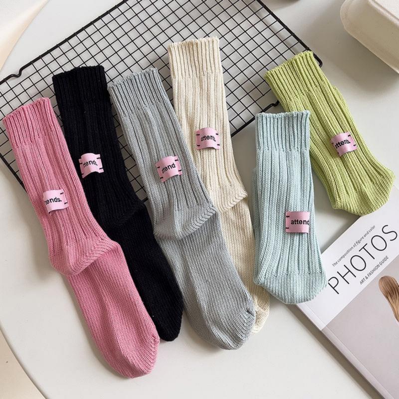 Tất nữ cổ cao len tăm giữ ấm - Vớ unisex chất giữ nhiệt, màu sắc pastel cute VALICA T552 Xmas & Tết 2025 Cotton Voi tất 2