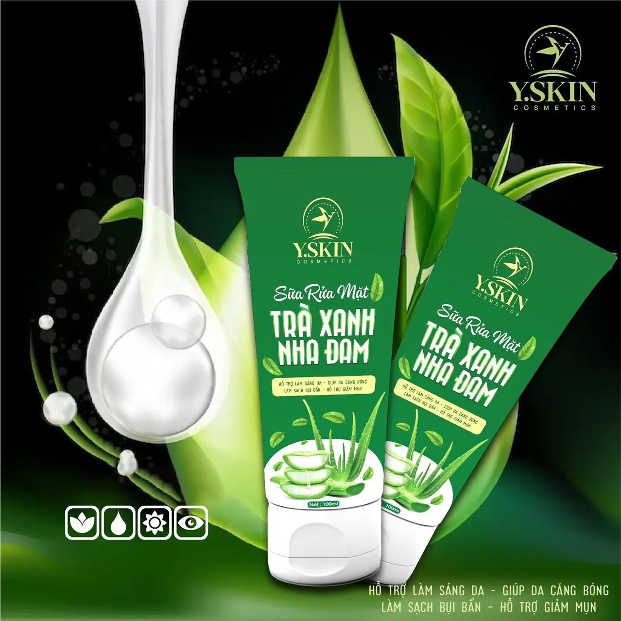 Sữa rửa mặt trà xanh nha đam Yskin