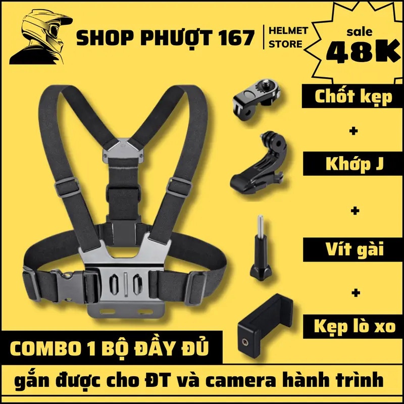 ( Loại 1) Dây đeo ngực để điện thoại và camera hành trình Selfie Phụ Kiện