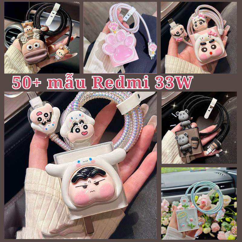 Bảo vệ sạc Redmi33W bảo vệ cáp sạc tránh đứt gãy chất liệu TPU nhiều mẫu thiết kế đặc biệt 2024