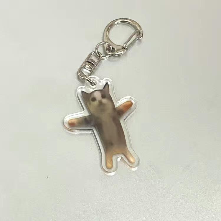 Product Introduction of Cute Cartoon Banana Cat Acrylic Keychain - Crying Banana Cat Bag Charm, Emotional Gift for Friends 3
