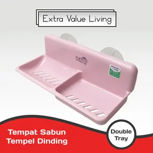 VIENTO Tempat Sabun Batang Tempel Gantung Dinding Kotak Sabun Double Soap Holder Soap Tray
