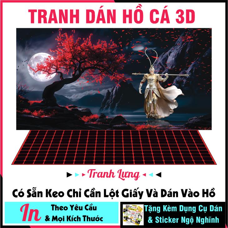 Tranh dán hồ cá 3d - dán bể cá cảnh - dán hồ cá thuỷ sinh - CÓ SẴN KEO DÁN - NHIỀU KÍCH THƯỚC