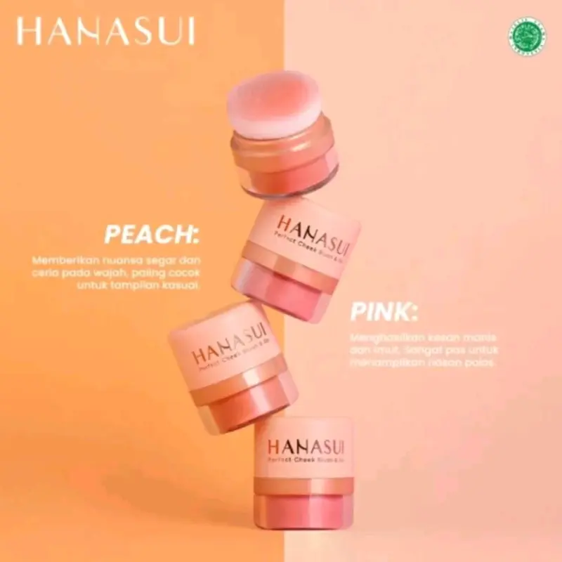 HANASUI PERFECT CHEEK BLUSH & GO POWDER 2.5 gr Bedak Perona Peach Wajah Pewarna  Lasting Compact Kering 0