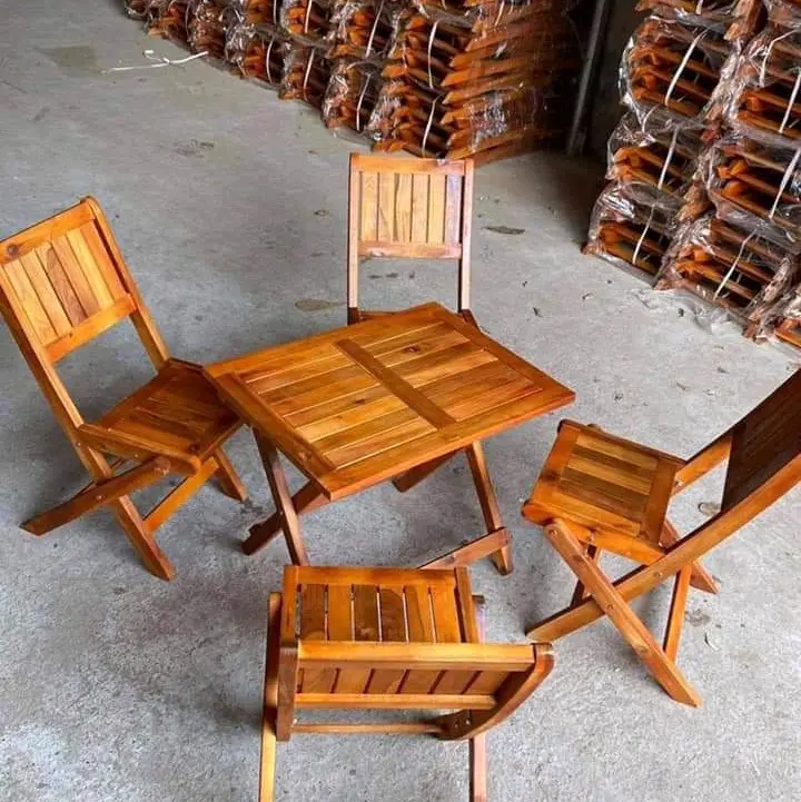 Bàn gỗ xếp hình chữ nhật / bát giác/ghế gỗ cho quán cafe , trà sữa