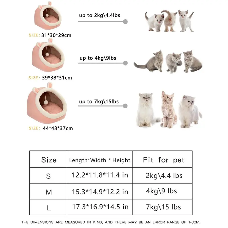 Cat Bed, 1 Count Cute Rabbit Shaped Pet Bed, Pet Sleeping Bag, Pet Supplies for Indoor Outdoor Use (It is Recommended to Take One Size Larger) 1