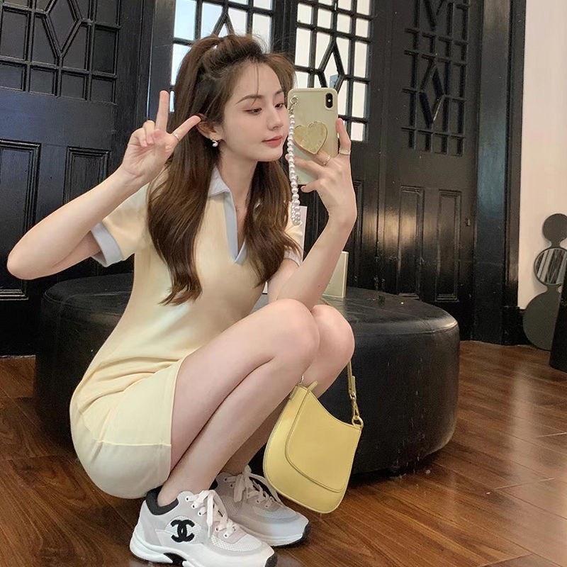 váy polo nữ cổ phối màu siêu xinh xắn TN05. Thanh lịch 1