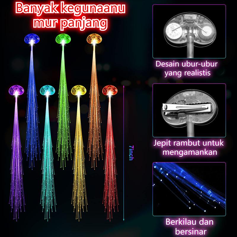 Jepit Rambut LED jepit Korea lucu  Jepit lampu LED hairclip anak karakter Baru Led Pakaian Jelly Kartun Led Berkedip Rambut Klip Warna Menyala Bobby Jepit Rambut Bros Gaun Pesta Dekorasi LED Kartun Rambut Klip Flashing Light Up Headwear 2