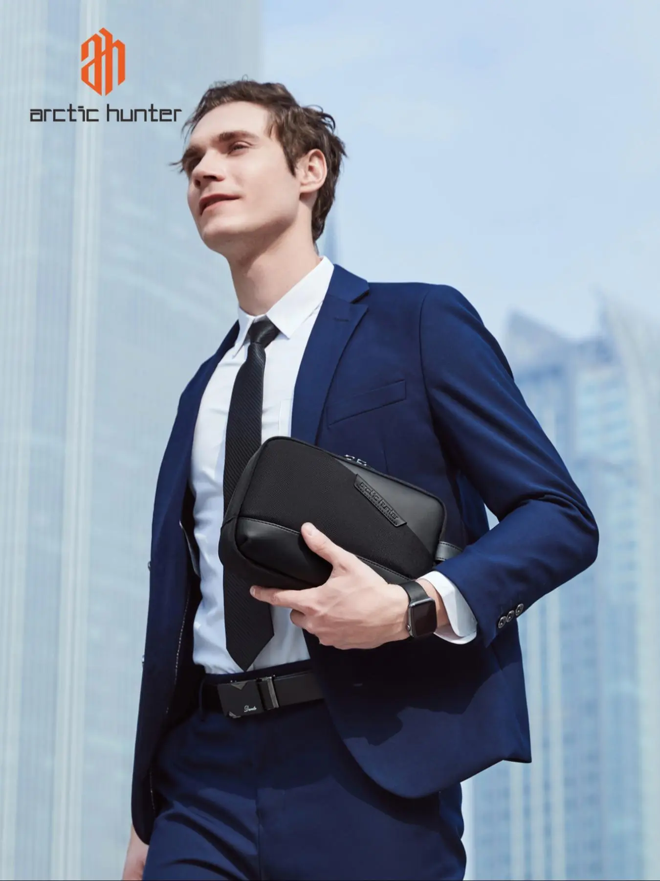 Men's Business Solid Color Clutch Bag, Fashionable Water-resistant Clutch Bag, Casual Trendy Versatile High-quality Daily Commuting Bag