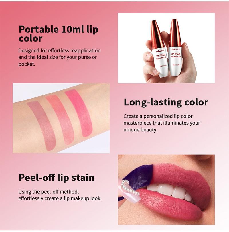 Product Introduction of Peel Off Rose Pink Lip Gloss Matte Outline Contour Tattoo wonderskin Lip Stain Waterproof Transfer Resistant Tear Off Natural Lip Tint Lipstick Makeup Cosmetic Glossy Smooth 9