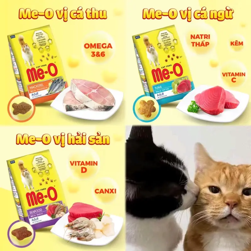 ￼Thức ăn hạt Me-0 cho mèo 385 g nhiều vị