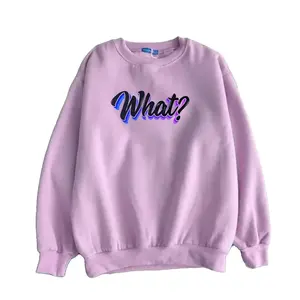 Sweater Wanita What Sweater Oversize Fleece Size M - XXL sweatshirt  crewneck  keren  sablon  oblong basic  panjang
