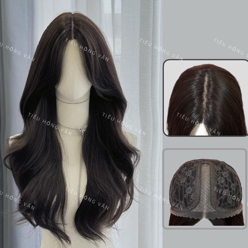 [SDĐ-T11] Tóc Giả SIÊU DA ĐẦU 2 MÁI XOĂN LAYER - hàng móc lưới (60cm)