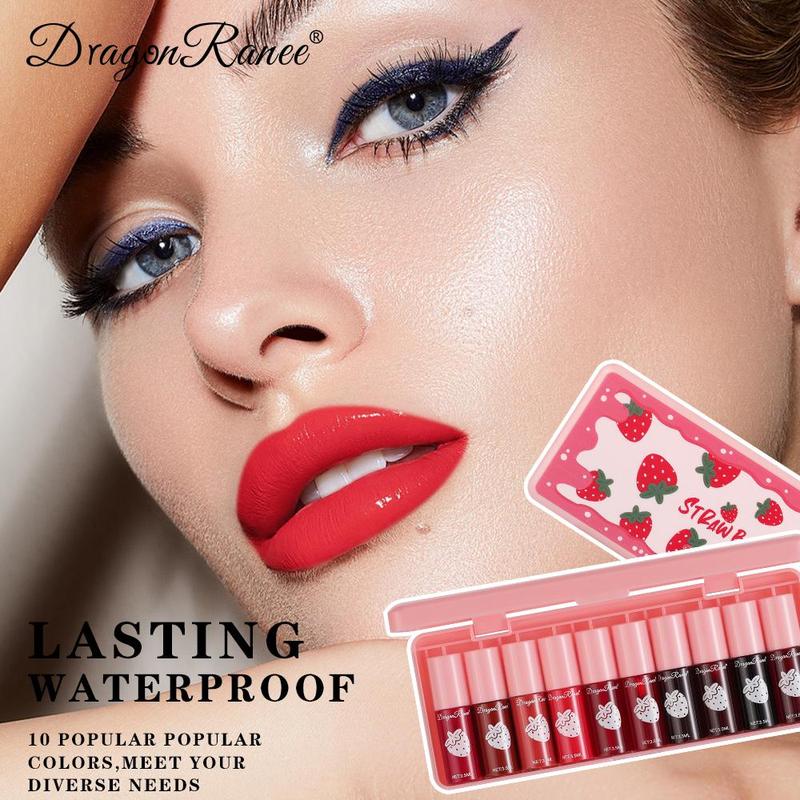 Strawberry Dyed Velvet Lipstick Set, Long Lasting Liquid Lip Gloss, Moisturizing Lip Stain, Suitable for All Occasions Lip Makeup, Girls and Women Makeup Accessories, Christmas, Christmas Gift 13 36fc385004ae477fa4af0b39d67e84d9~tplv dx0w9n1ysr resize jpeg:800:800
