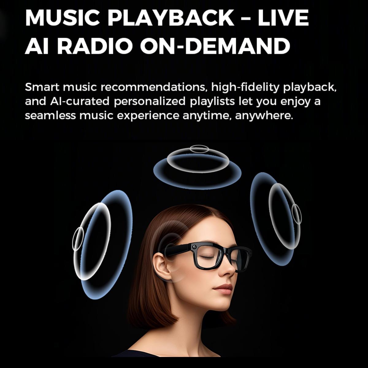 New Smart Glasses AI Translation Bluetooth Call 1080P HD Camera Music Headphones Outdoor Sports Fashion Sunglasses For Men Women - Image 3