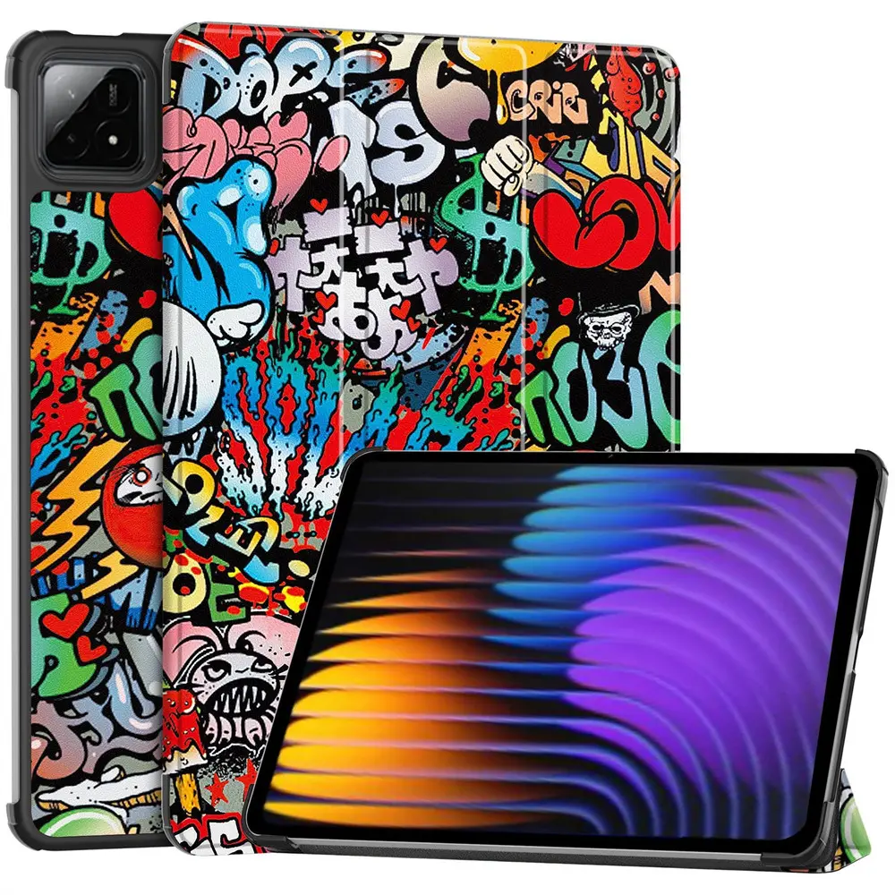 For Xiaomi Pad 7 Pro 11.2 inch PU Leather Tri-Folding Stand Magnetic Tablet Cover for Xiaomi Pad 7 Pad7 2024 funda
