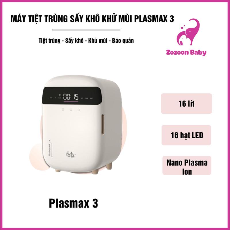 Máy tiệt trùng sấy khô khử mùi Fatz Baby Plasmax 3 dung tích 16L sử dụng đèn UVC-LED công nghệ mới Nano Plasma Ion