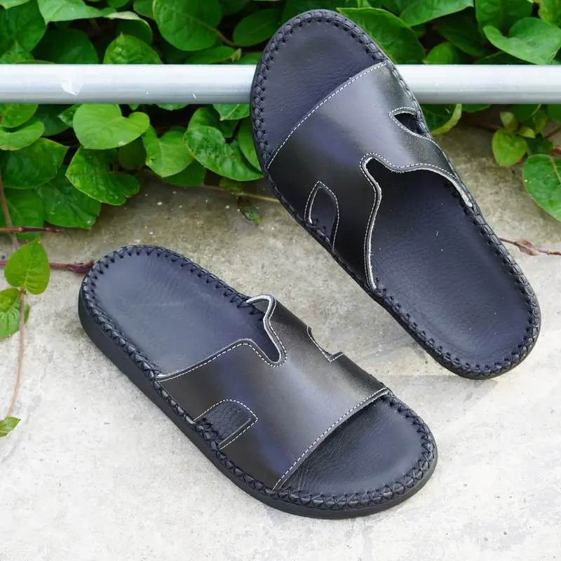 DéP Nam Quai Ngang Chữ K Halita , Đế Cao Su , May chỉ Viền Đế Bằng . 7