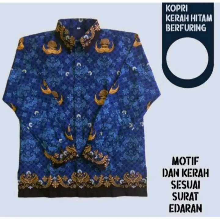 sragam KORPRI pria dan wanita Krah hitam berlapis full furing Seragam korpri terkini Katun 1