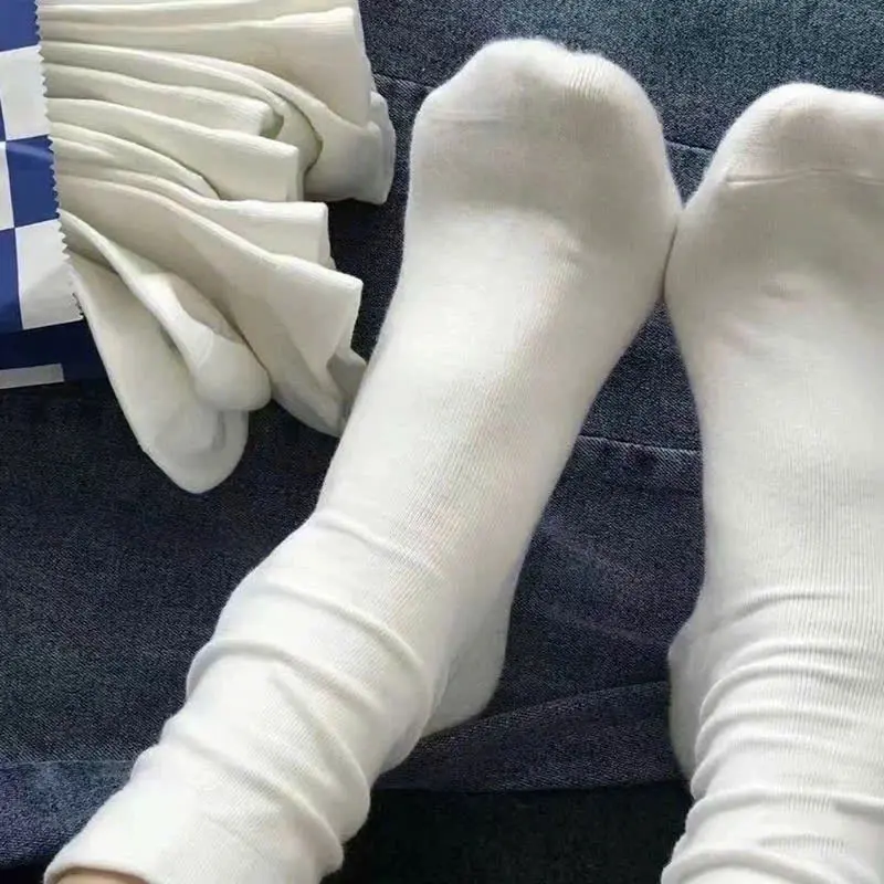 Sét 5 đôi và 10 đôi tất trơn 3 màu cotton phong cách hàn quốc mỏng 5