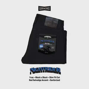 Gori Works Denim - Night Rider 14 oz Black x Black // Denim with Selvedge Accent