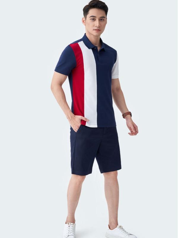 Áo Polo Nam 5S FASHION Chất Cotton Co Giãn, Thiết Kế Can Phối Dọc Thân Áo Nổi Bật, Lịch Lãm (APC24089) Menswear Shirt Có Cổ 3