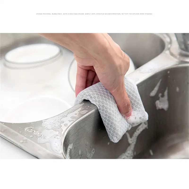 Miếng Bọt Biển Làm Sạch Gia Đình, 5 Cái, Miếng Cọ Rửa, Dày, Vải Làm Sạch, Dụng Cụ Vệ Sinh Nhà Bếp Gia Đình, Phụ Kiện Rửa Bát Rửa Chén 7