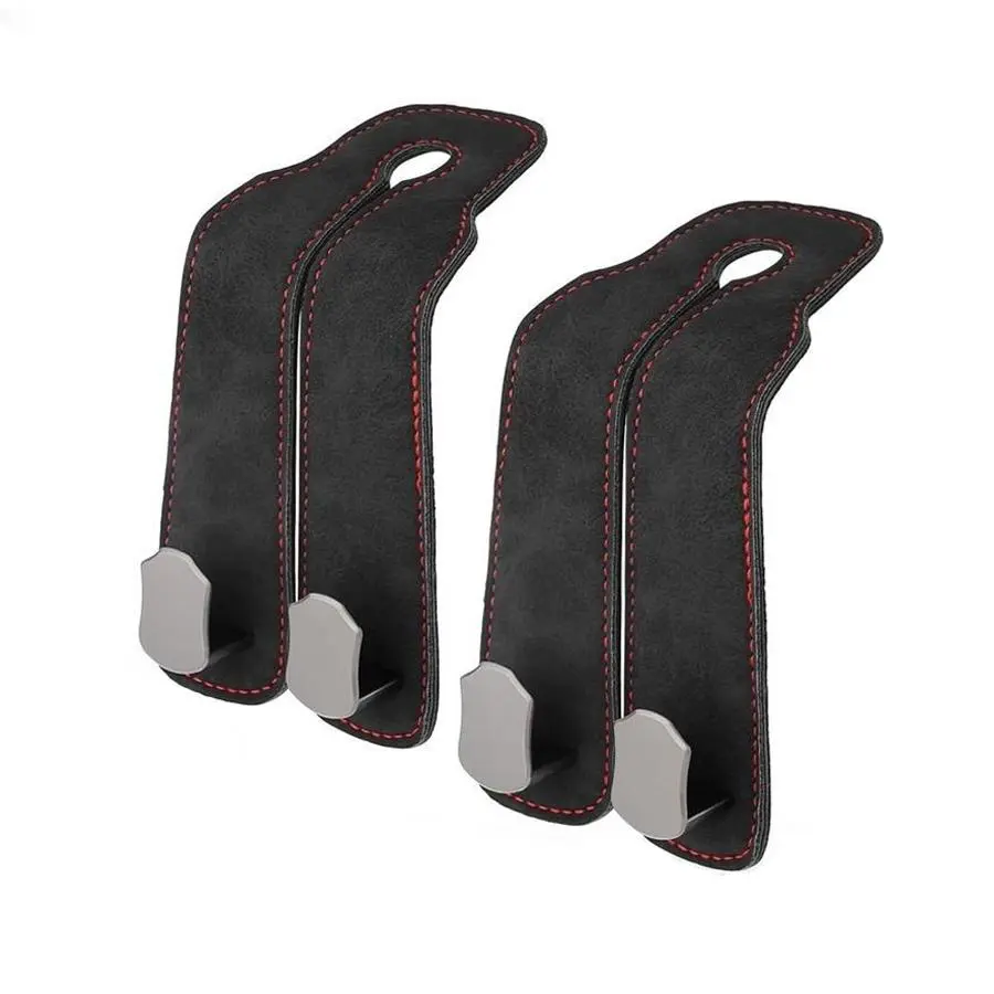 Car Seat Back Double Hook, 2 Counts Car Seat Headrest Double Hook, Automotive Seat Back Organizer, Mobile Phone Support Car Headrest Hook for Purses and Bags Holder