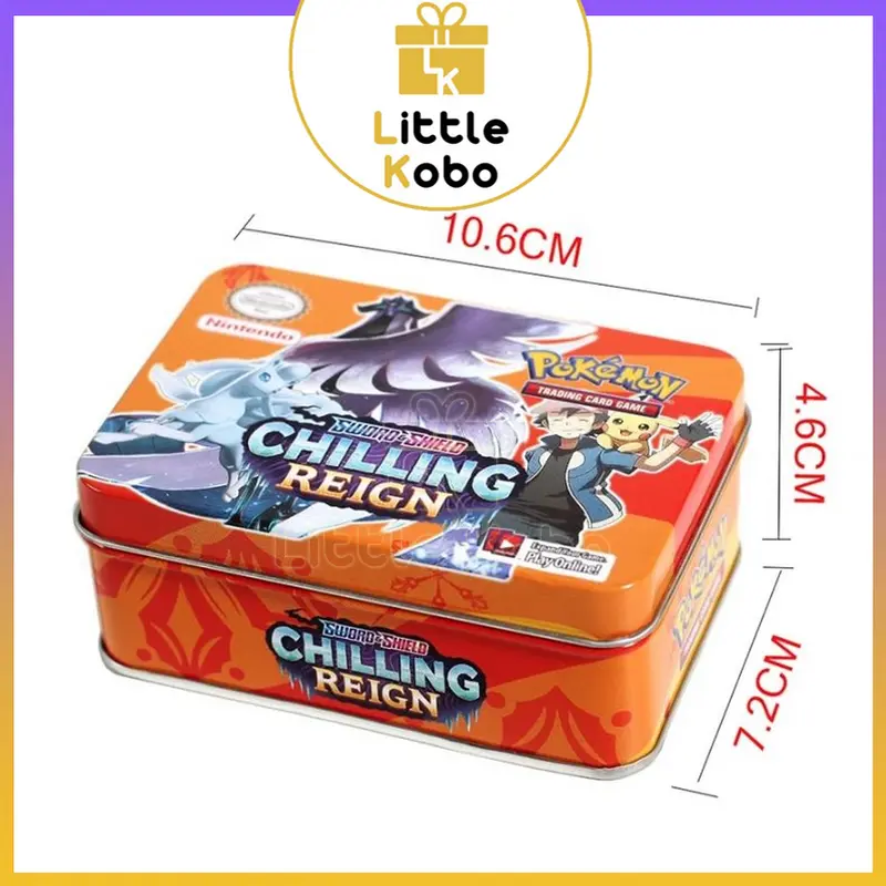 Bài Poke.mon Hộp Sắt 42 Thẻ Tặng Kèm 1 Thẻ Vip Poke.mon Hộp Thiếc Đồ Chơi Trẻ Em Xả Stress Sưu Tầm Giải Trí Board Game Thẻ Bài Bộ Bài Cards 5