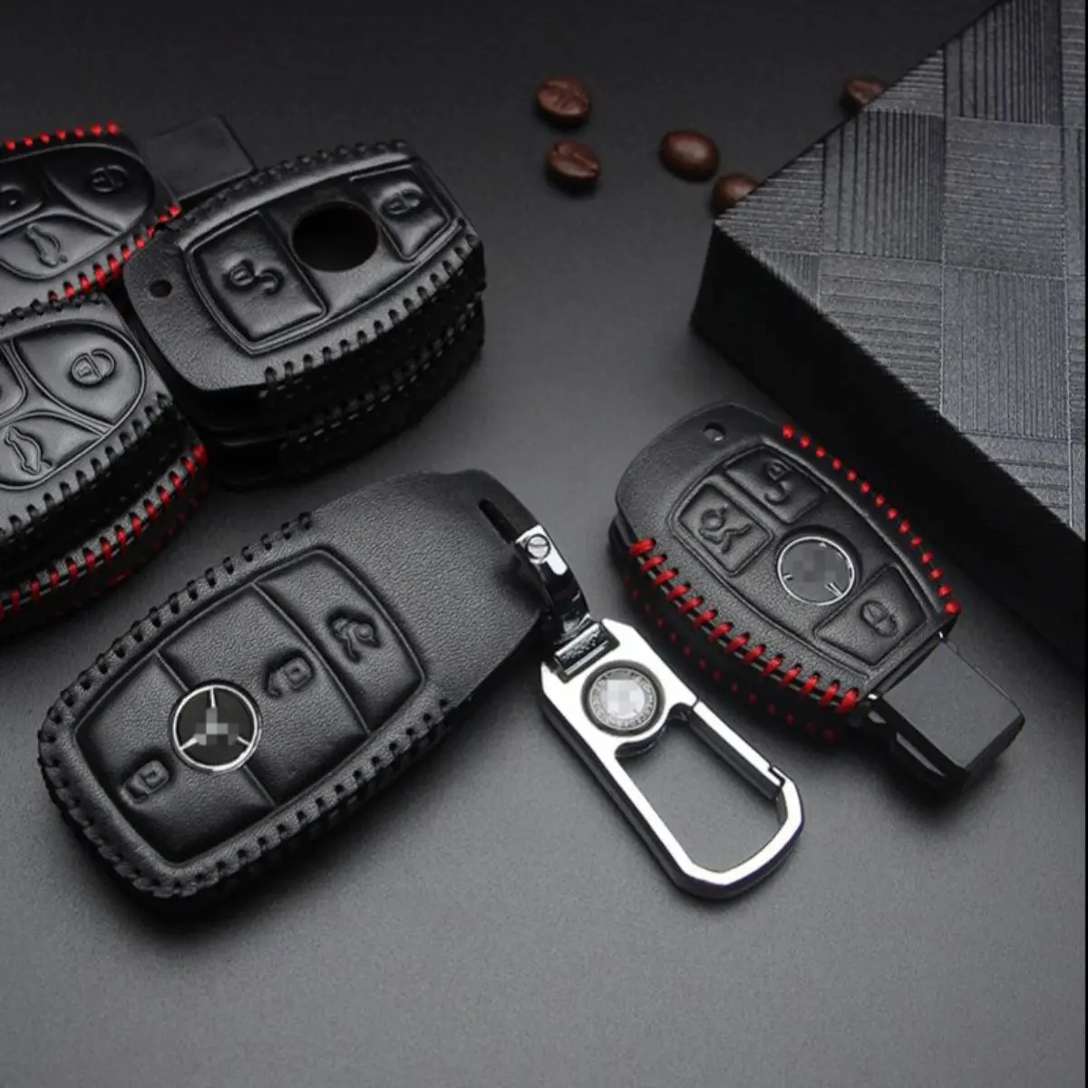 Mercedes Benz A C E S Class Saloons GLA GLB GLC GLE GLS SUVs CoupesRemote Car Key Hand-Sewn Leather Car Key Cover
