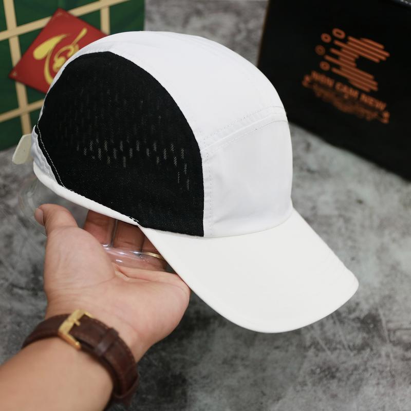 Nón Cam Phối Lưới 2 Bên - Vải Dù Gió - Màu Trắng Đen - Size S-M-L - Hat, Women