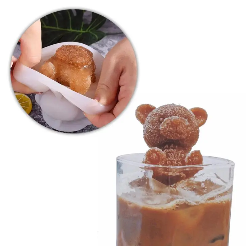 Cetakan Silikon 3D Bentuk Beruang Serbaguna Cetakan Es Batu Little Bear Ice Tray Cetakan Ice Cream Cetakan Jelly Cetakan Cetakan Kue Silicon Kitchenware