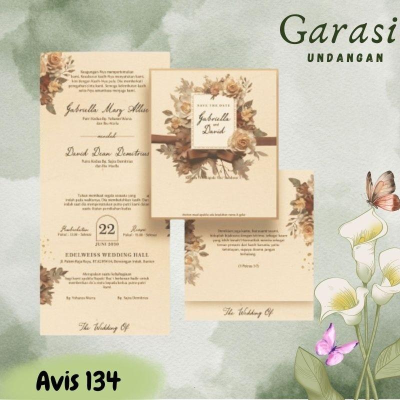 Undangan Pernikahan PROMO Terbatas AVIS 134  | Paket Lengkap Elegan Modern Paket Lengkap 100 PCS Gratis Label & Plastik - JanjiKita | Default