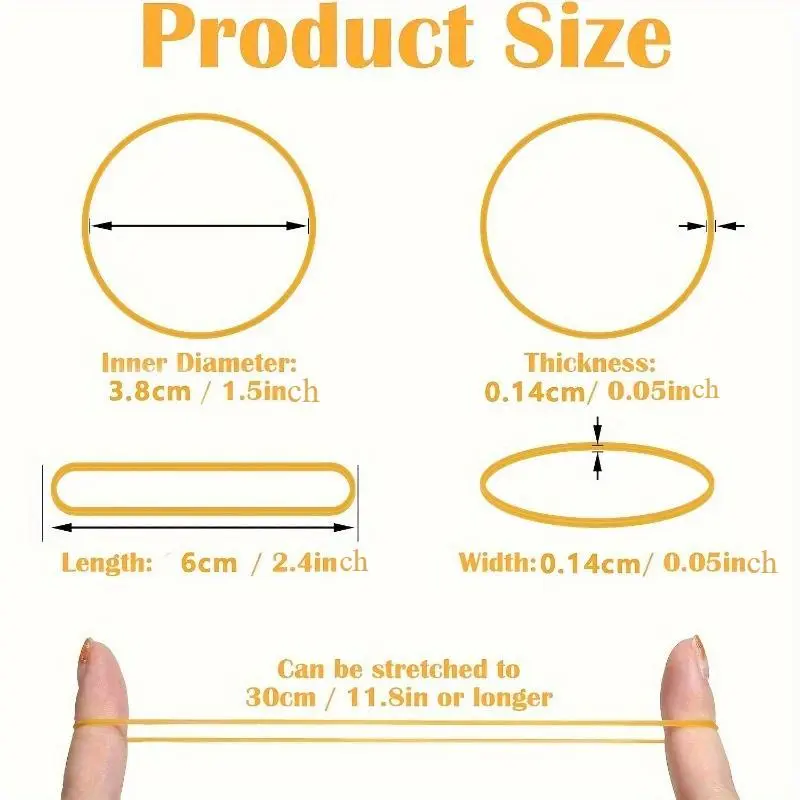 Solid Color Elastic Rubber Band, 100pcs Durable Band, Multi-purpose Rubber Band for Office & School & Home Organization 1