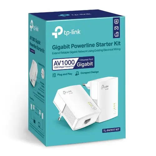 TPLink TL-PA7017KIT AV1000 gagabit powerline starter kit TP-Link TL PA7017 KIT T